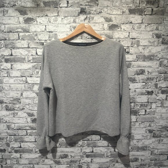 EUC French Connection Long Sleeve Grey Blouse Size 4 - Picture 1 of 14